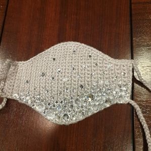 Crystal encrusted silver face mask